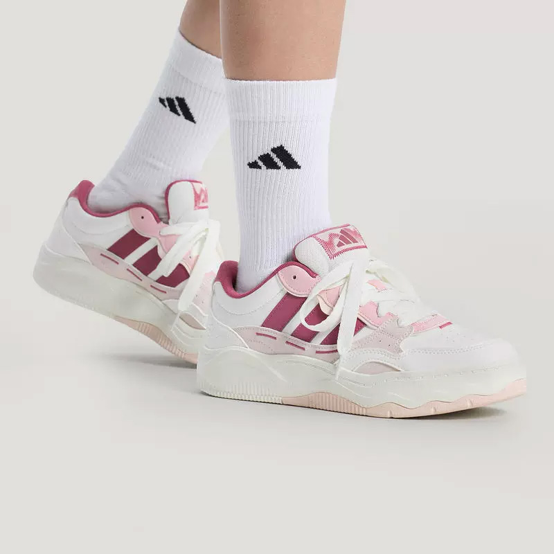 Women'S Shoes Pink Adidas - アディダス レディース ホワイト ピンク ウェーブ 厚底