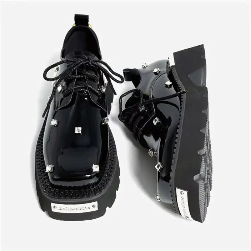 Women Shoes Sandals - 女性ローファークリスタルプラットフォーム分厚いメアリージェーンズの靴 2025 カジュアルスポーツサンダル高級トレンドスニーカーレースアップ女性