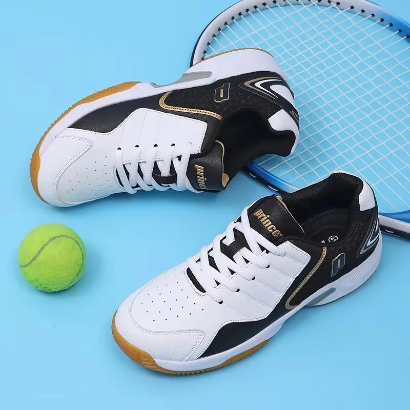 Women'S Shoes Volleyball - プロの男性女性革バドミントンシューズカップル滑り止めトレーニングスニーカー軽量テニスシューズバレーボールスポーツシューズ
