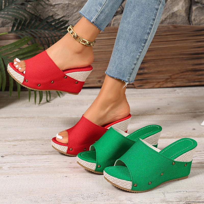 Espadrille Wedge Shoes - 2026年夏新作 レディース スリッパ エスパドリーユ ウェッジサンダル オープン
