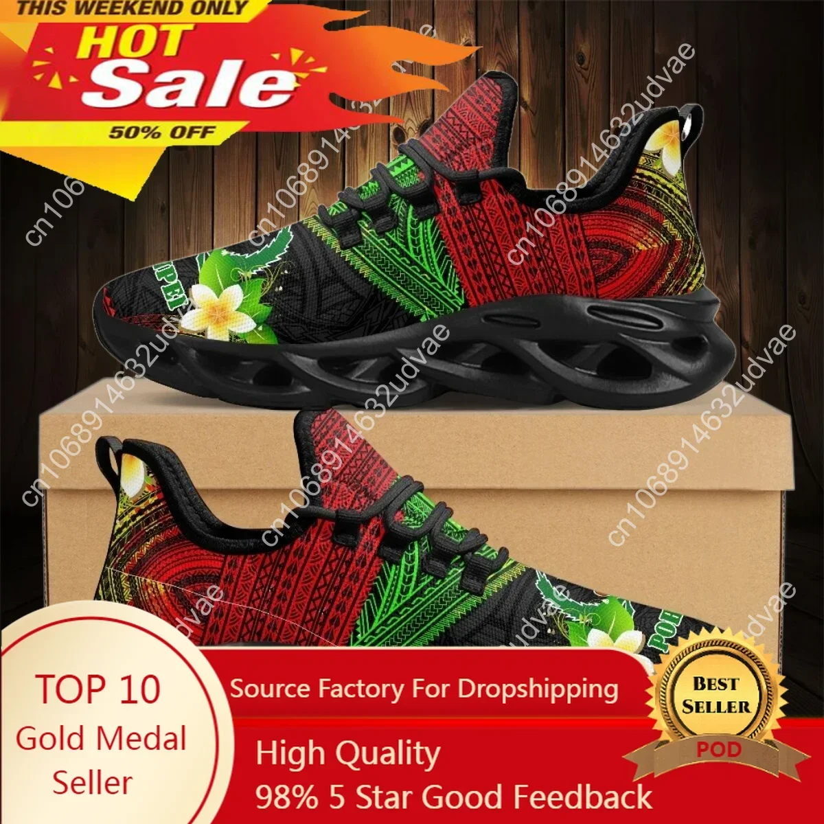 Women Shoes Running - ポリネシアポンペイプルメリアデザインレディースクッションメッシュシューズ夏通気性エアランニングスニーカーカジュアルテニス