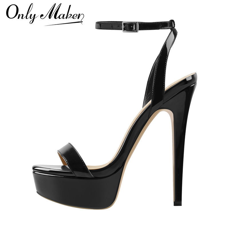 Platform Mule Heel - Onlymaker 女性プラットフォームスティレットハイヒールラウンドオープントゥアンクルストラップセクシーなヒールウェディングパーティードレスサンダル