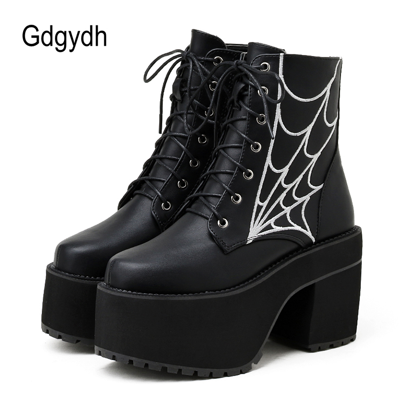 Women'S Shoes In The 90S - Gdgydh-女性のためのゴシックスタイルのブーツ,90年代のハイヒールのコスプレ靴,女の子のためのハイヒール,春,森,美的