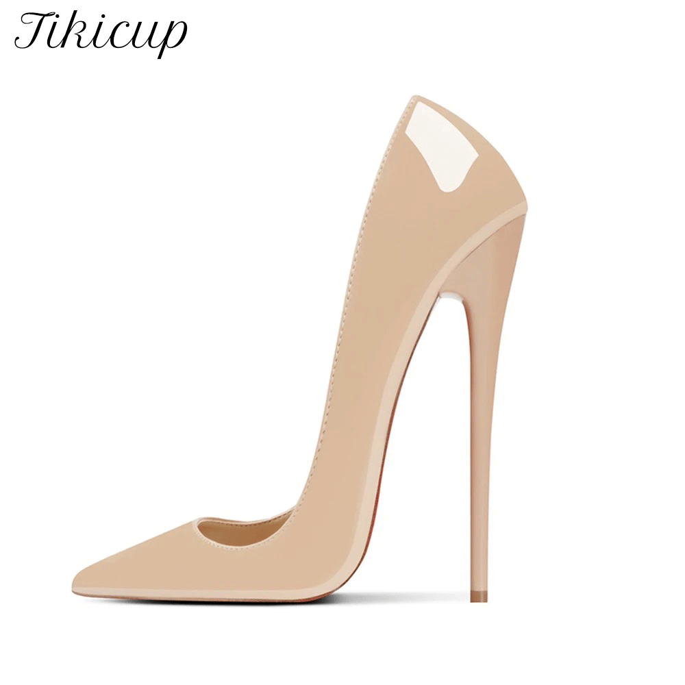 Platform Mule Heel - ニュースタイルセクシー16CM極細ポインテッドトゥスティレットハイヒールヌードブラック女性用スリッポンパンプスポールダンスクロスドレッシングシューズユニセックス
