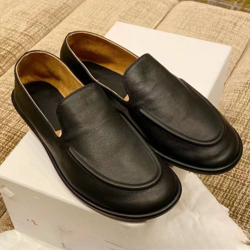 Women'S Shoes In Wide Width - 新作レディース本革ローファー フラットスリッポンシューズ 快適なクッションインソール 幅広カジュアルシューズ