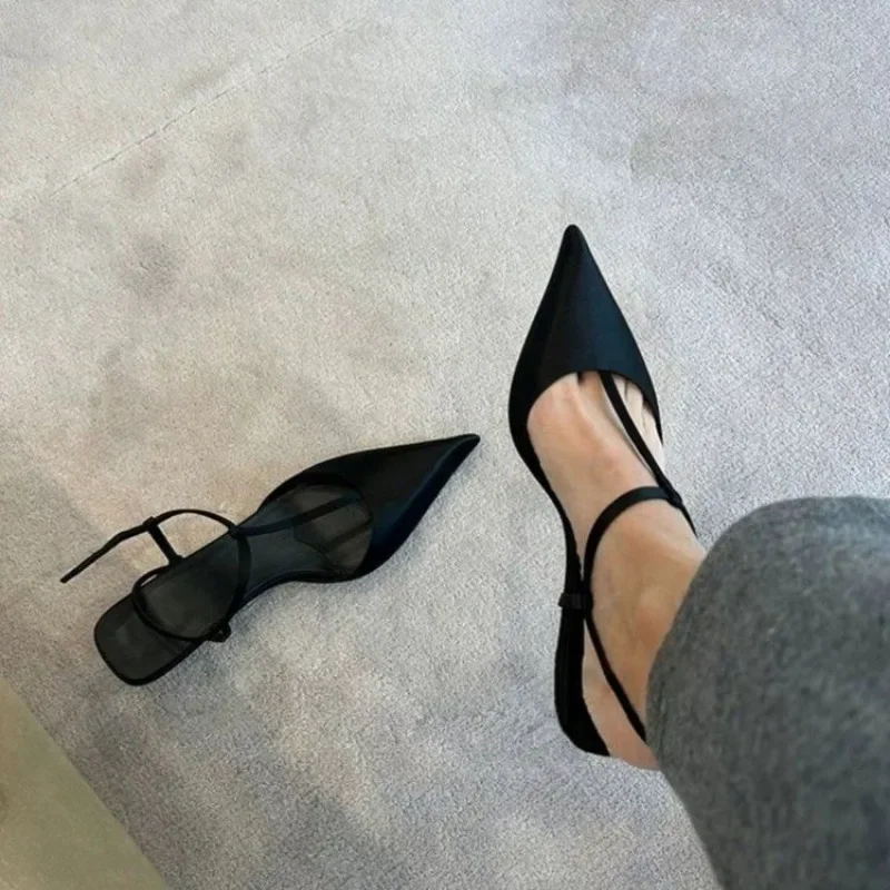 Women Shoes Sandals - 女性用靴 セクシーなポインテッドトゥ レディースサンダル 快適なローヒール トレンディなサンダル シンプルで多用途な大きいサイズのパンプス
