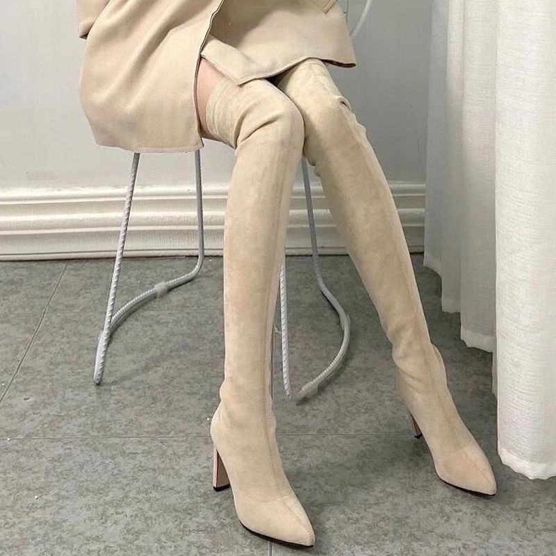 2026年秋冬の女性用ロングチューブブーツ スエード素材の伸 - Sock Boot Women のレビューと価格