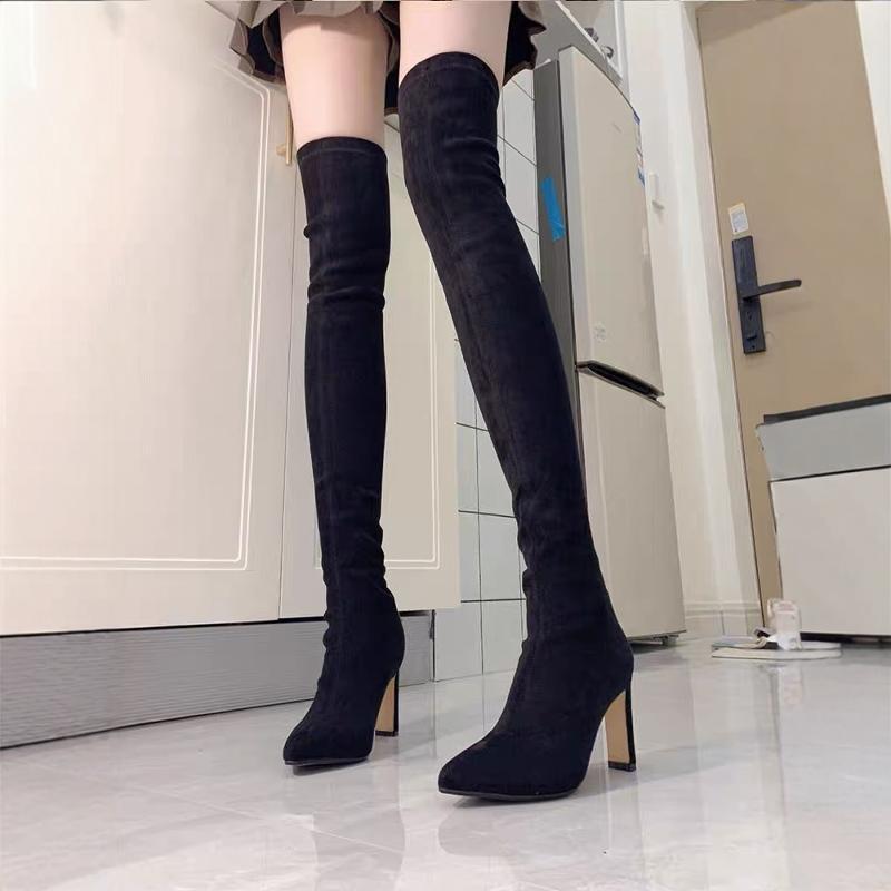2026年秋冬の女性用ロングチューブブーツ スエード素材の伸 - Sock Boot Women のレビューと価格