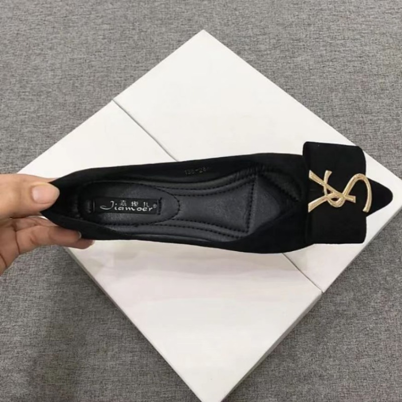 2023 新韓国語バージョンのメタルバックルデザインスエード - Women Shoes Ysl のレビューと価格