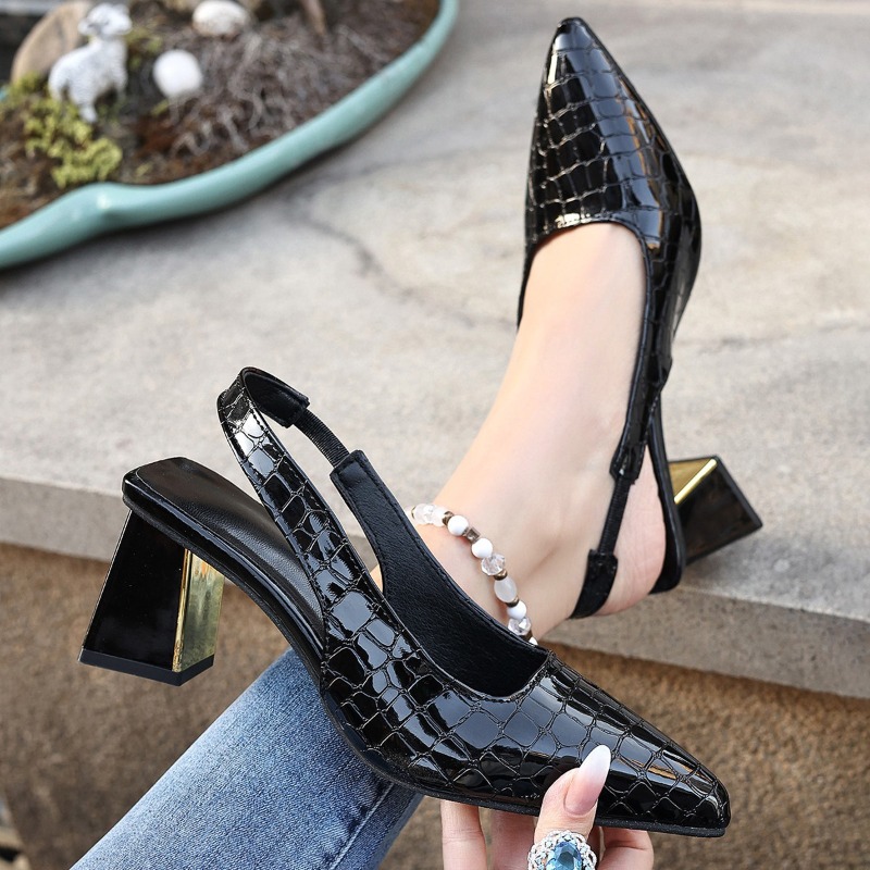 夏のハイヒールサンダル女性のセクシーな黒のトレンドドレスポン - Women Shoes Sandals のレビューと価格