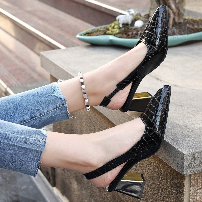 夏のハイヒールサンダル女性のセクシーな黒のトレンドドレスポン - Women Shoes Sandals のレビューと価格