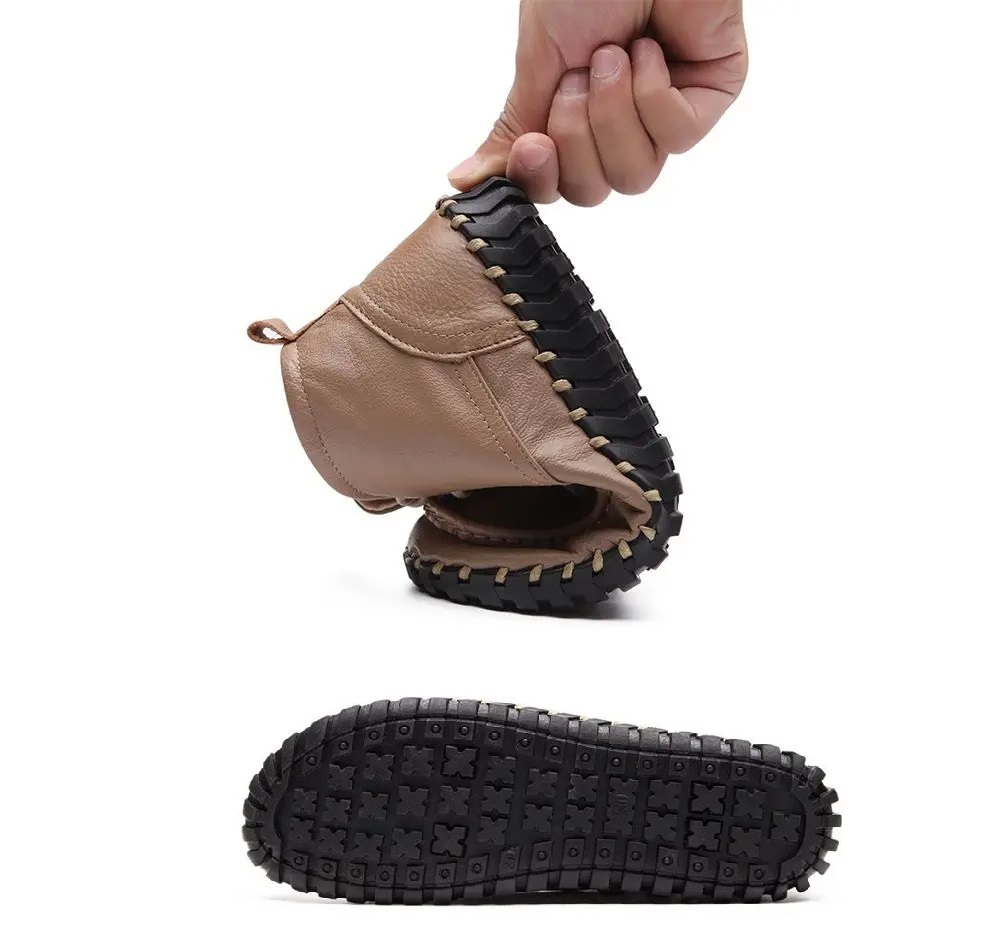 女性のための本革のブーツ,ブーツ,靴ひも,大きいサイズ,42 - Oxford Lace Up Women のレビューと価格