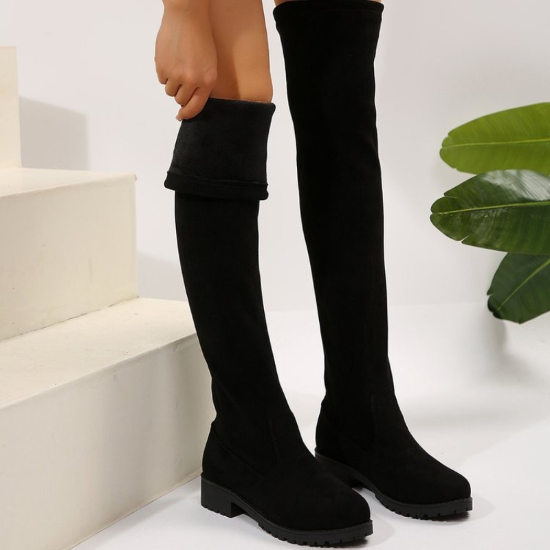 女性用ニーハイブーツ、太もも丈ストレッチスエード風素材、フラ - Sock Boot Women のレビューと価格