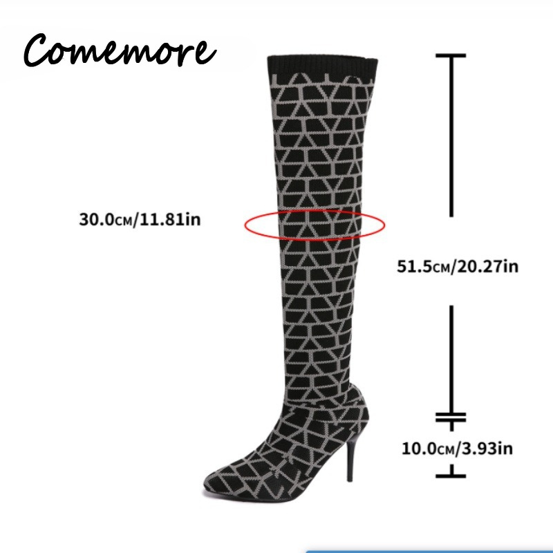 Comemore レディース 2026 春秋新作 ニットニー - Sock Boot Women のレビューと価格
