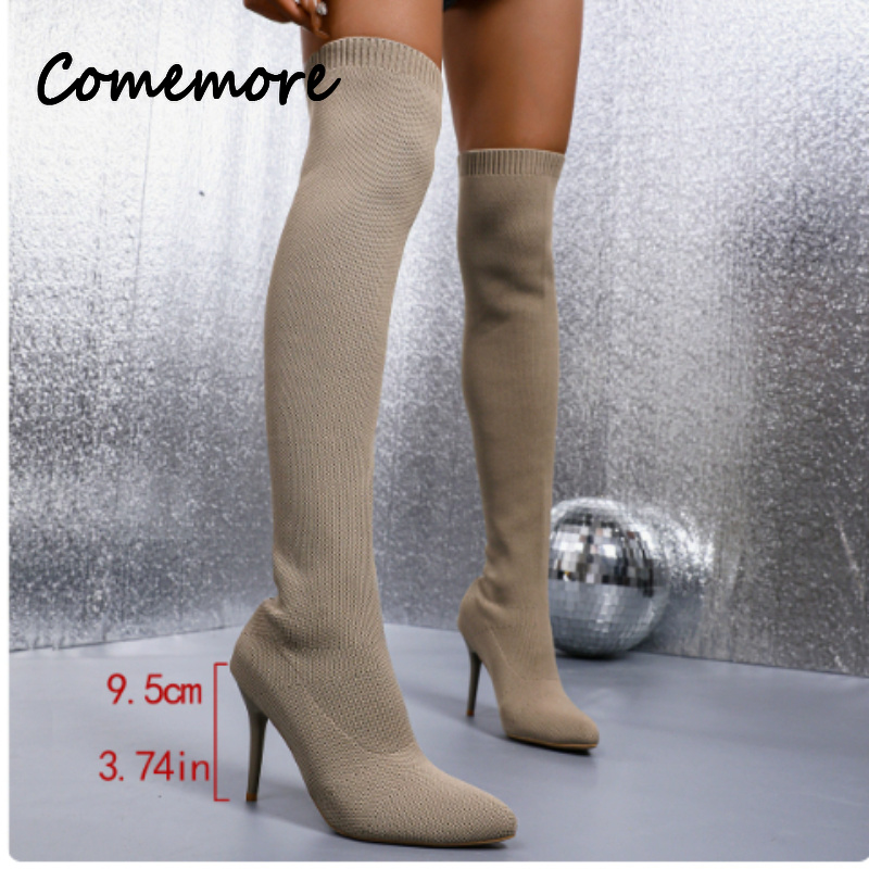 Comemore レディース 2026 春秋新作 ニットニー - Sock Boot Women のレビューと価格