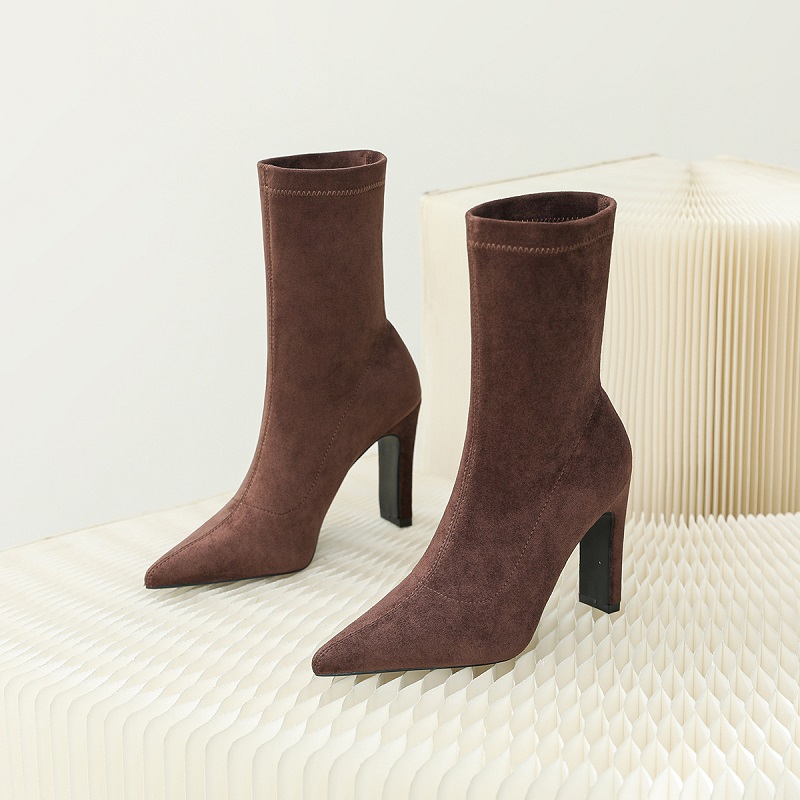 Eilyken 冬厚いヒール靴下の群れの女性のブーツポインテ - Sock Boot Women のレビューと価格