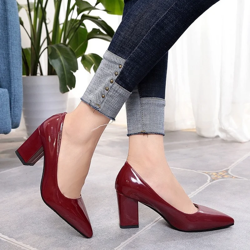 ハイヒールの靴の女性 2024 尖った浅い口の靴女性の厚いか - Women Shoes Ysl のレビューと価格