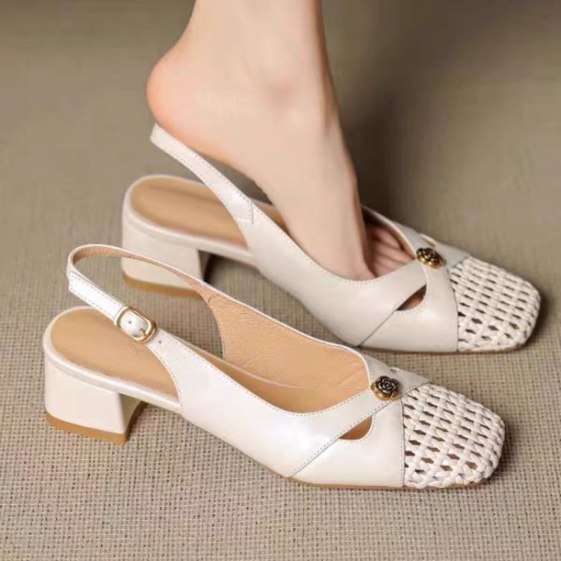 レディース フレンチスタイル クローズドトゥ サンダル、チャ - Women Shoes Sandals のレビューと価格