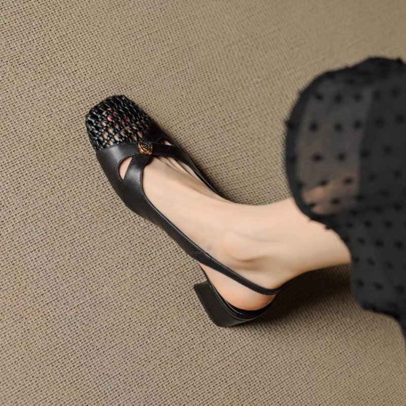 レディース フレンチスタイル クローズドトゥ サンダル、チャ - Women Shoes Sandals のレビューと価格