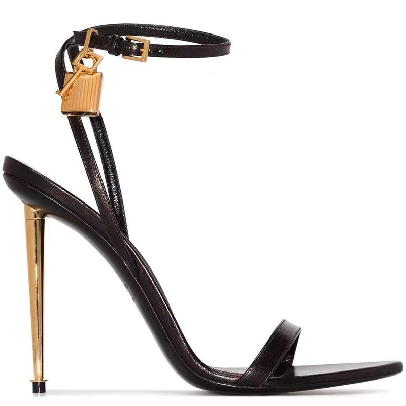 バックルストラップソリッドカラーキーロック装飾レディースサン - Platform Mule Heel のレビューと価格