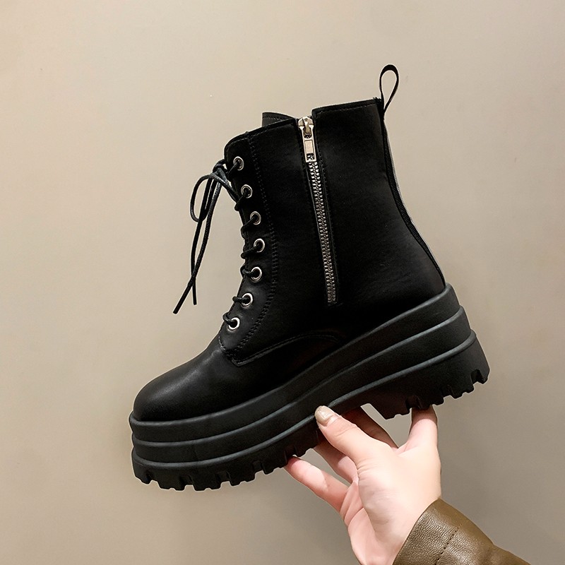 秋冬新サイドジッププラットフォームシングルブーツレディースフ - Sock Boot Women のレビューと価格