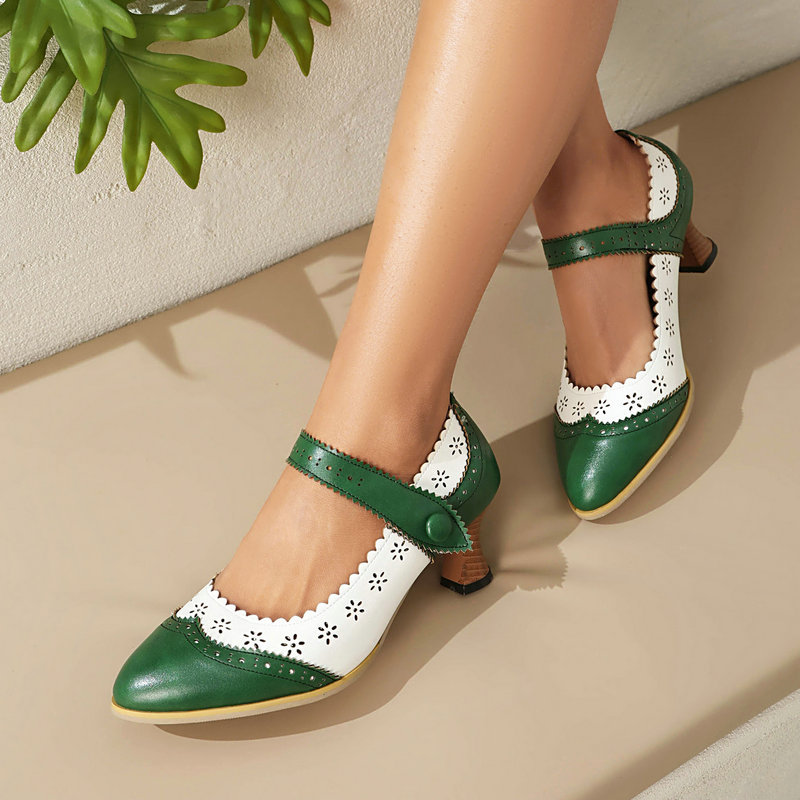 女性ツートーンメリージェーンパンプス中空ブローグスカラップエ - Women'S Xti Shoes のレビューと価格
