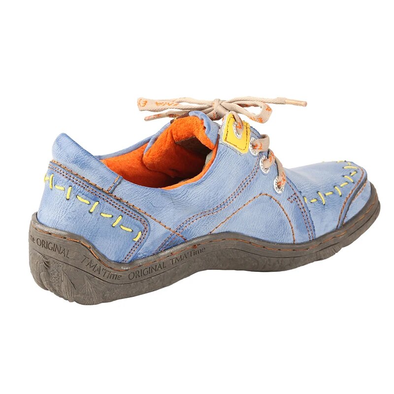 TMAアイズ-女性用手縫いレザースニーカー、軽量フラットデザ - Women Shoes Ysl のレビューと価格