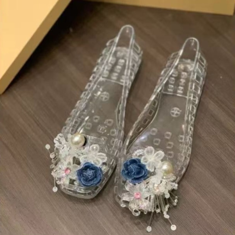 デザイナーシューズグラマー PVC 透明宝石デザインサンダル - Women Shoes Sandals のレビューと価格