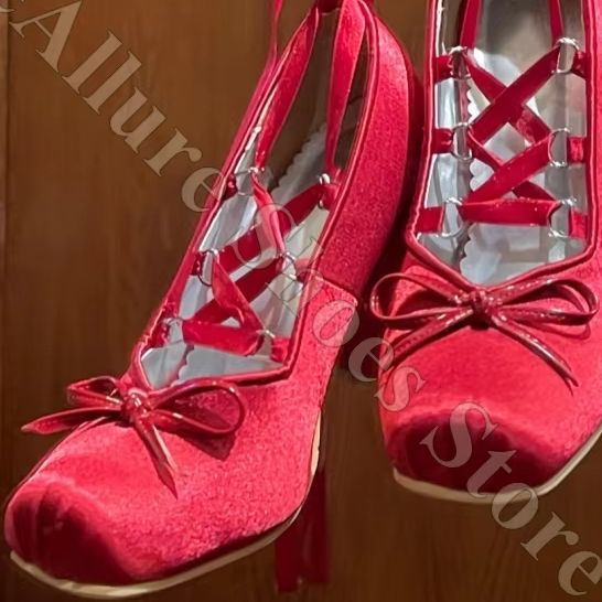 レディース バレエシューズ Y2K サテンリボン タイアップ - Ribbon Tie Heel のレビューと価格