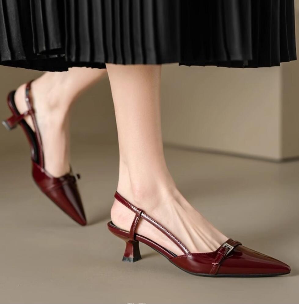 デザイナーサマーブランド ポインテッドトゥ セクシーミッドヒ - Women Shoes Ysl のレビューと価格