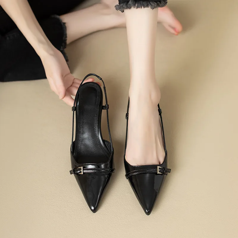 2024 新しい夏のフレンチワインレッドポインテッドパテント - Women Shoes Ysl のレビューと価格