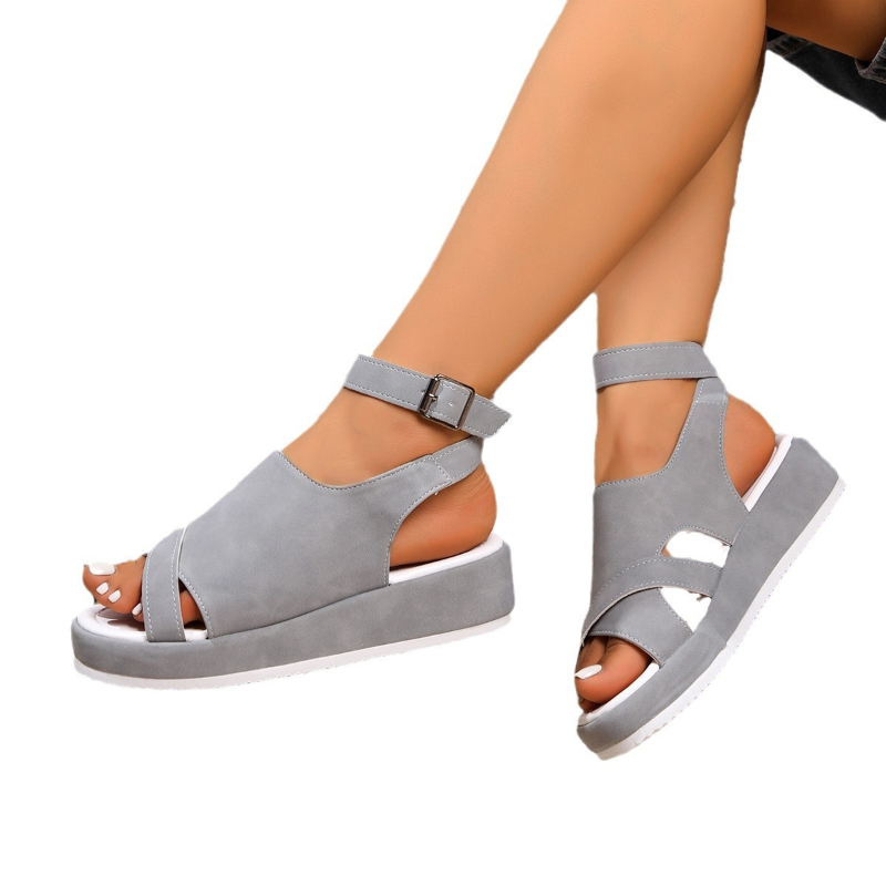 夏の女性用プラスサイズチャンキープラットフォームローマンサン - Women'S Shoes In Wide Width のレビューと価格