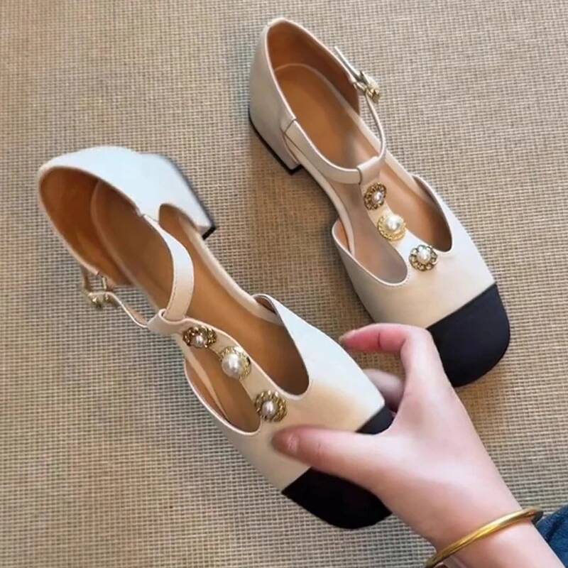 女性スクエアトゥヒールサンダル夏の靴ファッション新人デザイナ - Women Shoes Sandals のレビューと価格