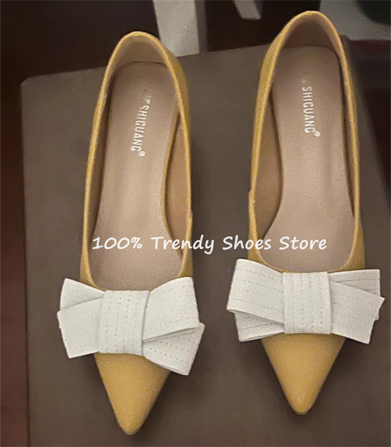 バタフライノット装飾女性スリッポンパンプスフレンチスタイルエ - Women Shoes Sandals のレビューと価格
