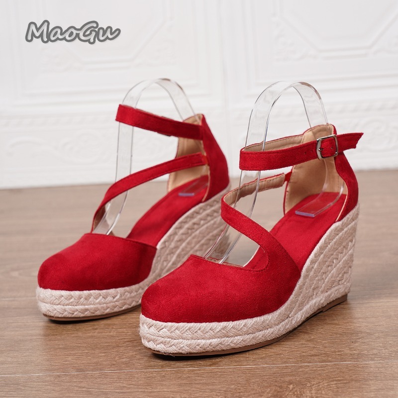34-43サイズの女性用エスパドリーユウェッジサンダル、スエ - Espadrille Wedge Shoes のレビューと価格