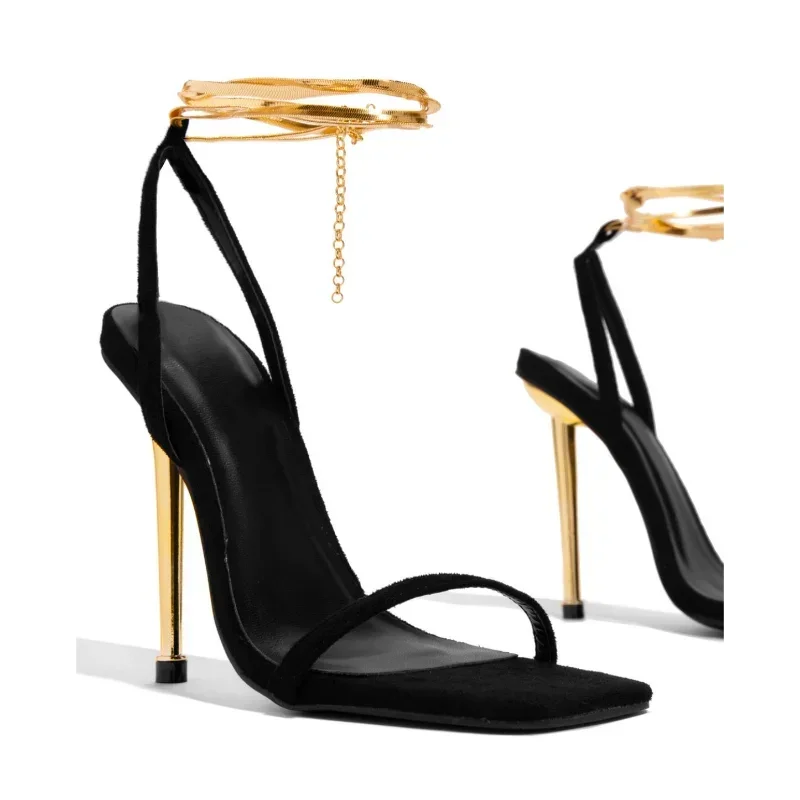 セクシーな女性のゴールド南京錠ハイヒールサンダル女性薄いシン - Platform Mule Heel のレビューと価格