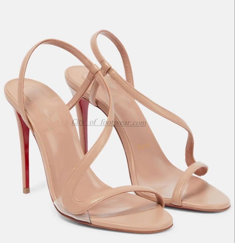 メタリックレザーゴールドセクシーサンダル女性用スティレットピ - Metallic Heel Sandal のレビューと価格