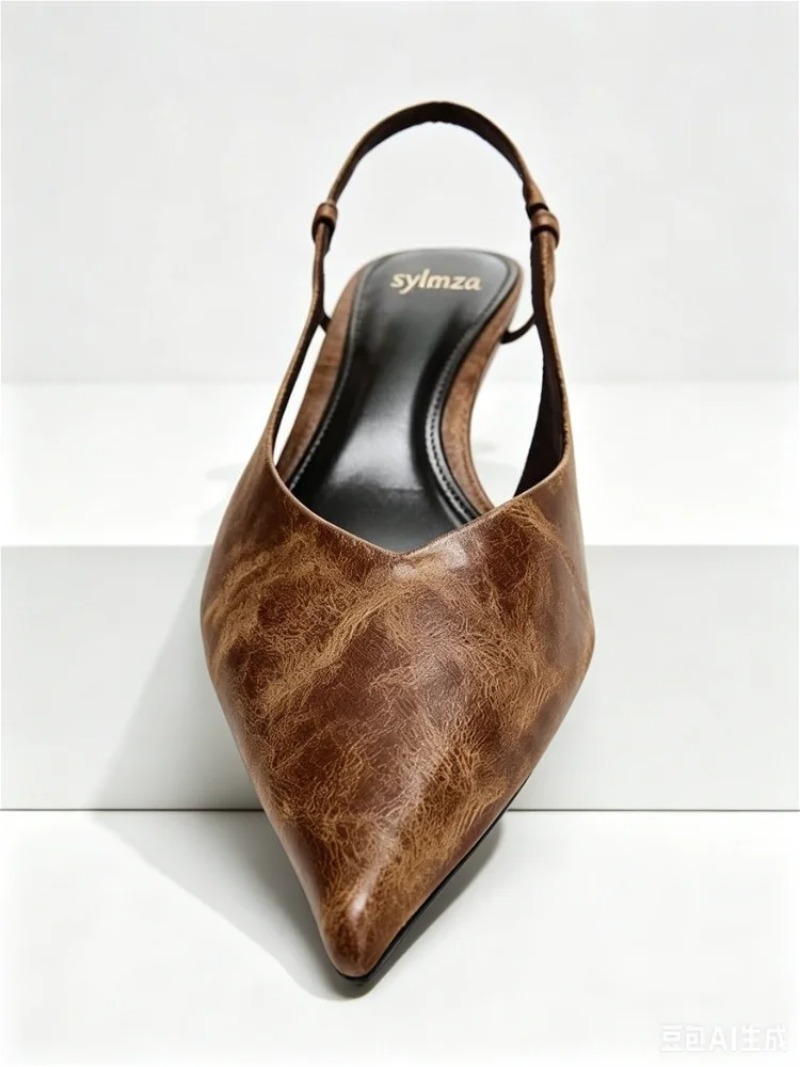 レトロブラウン子猫ヒールデザイナーパンプス女性セクシーなポイ - Women Shoes Brown Colour のレビューと価格