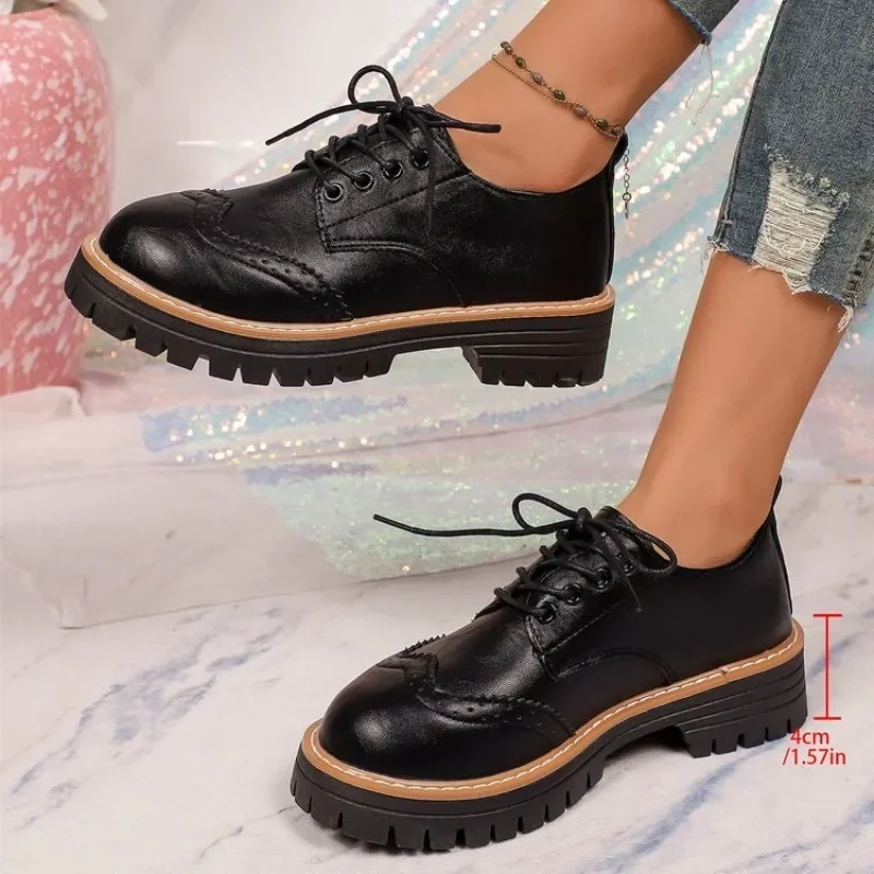 女性用クラシックプラットフォームオックスフォードシューズ、ス - Oxford Lace Up Women のレビューと価格