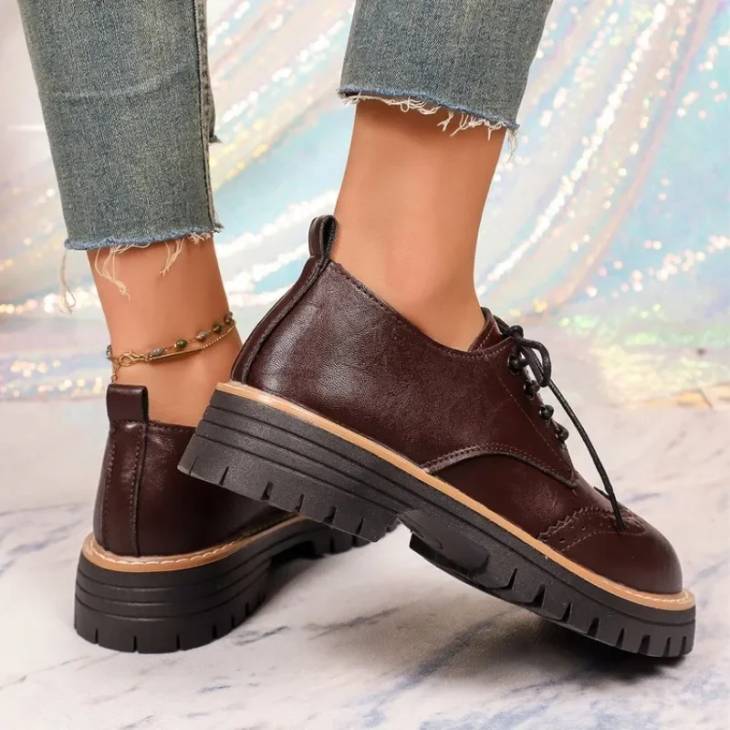 女性用クラシックプラットフォームオックスフォードシューズ、ス - Oxford Lace Up Women のレビューと価格
