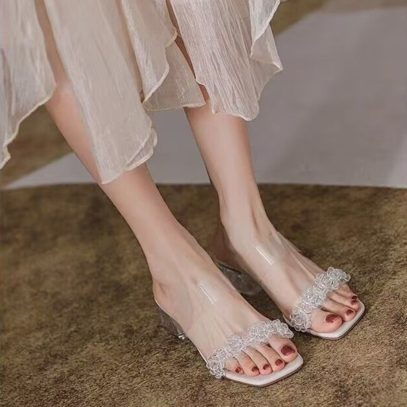 スライド レインストーン サマー クリスタル サンダル ハイ - Women Shoes Ysl のレビューと価格