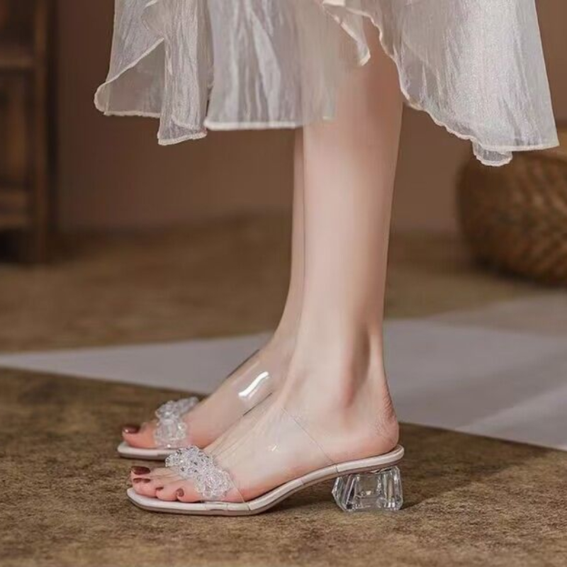 スライド レインストーン サマー クリスタル サンダル ハイ - Women Shoes Ysl のレビューと価格