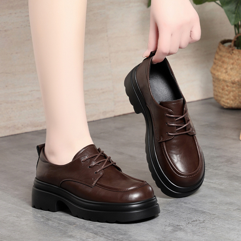 5cm ヴィンテージ風 ディープマウス ソフトレザー オック - Oxford Lace Up Women のレビューと価格